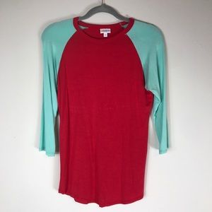 Lularoe Randy Raglan Tee❤️💙🇺🇸